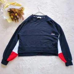 FILA フィラ バイカラー スウェット トレーナー レトロ スポーツ 秋冬