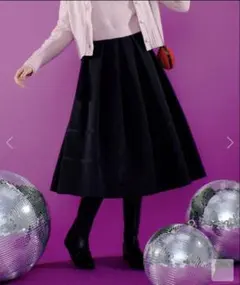 LOULOU WILLOUGHBY リボントリミングタックスカート ブラック S