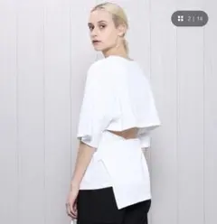 INSCRIRE アンスクリア エプロンTシャツ 白 カットソー 半袖 日本製のサムネイル
