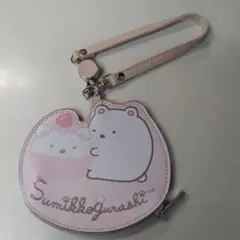 すみっコぐらし　ダイカットパスポーチ　パスケース　しろくま　リール付き