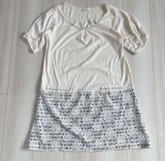 ♡axes femme♡総レースドッキングチュニックワンピース　ボーダー　Ｍのサムネイル