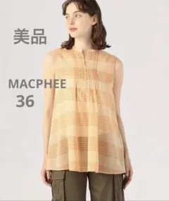 2024SS MACPHEEマカフィー　コットンオーガンジーノースリーブブラウス