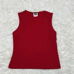 【JM】 （S）レッド Vネック タンクトップ