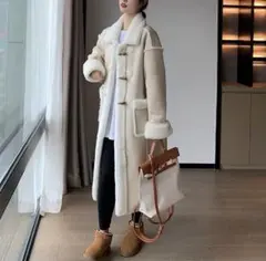 トグルボタン付きシンプルロングコート❤️冬の女子会・デートに最適