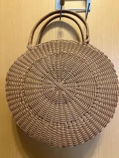 円形 かごバッグ ブラウン