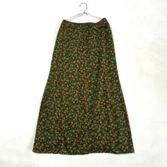 フレアスカート（フリー）レトロ 小花柄 ミモレ丈 フェミニン ウエストゴム