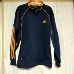 adidas フルジップジャケット ネイビー/オレンジ サイズ150