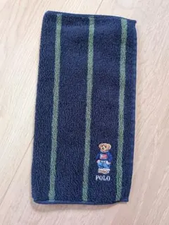 Polo ネイビー ストライプ タオルハンカチ