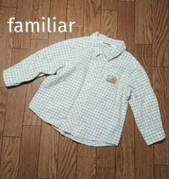 familiar ファミリア チェックシャツ 80 ブラウス ベージュ