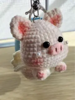 だらーん天使ちゃん ミニブタ ぶた バッグチャーム キーホルダー 