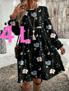 新品４L　ワンピース　チュニック ワンピース　大きいサイズ