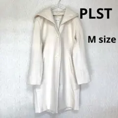 PLSTプラステ　ホワイト系　2way フード付き　ロングコート Mサイズ