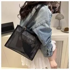 大人気！痛バッグ　ショルダーバッグ　透明ポケット　推し活　可愛い　缶バッチ