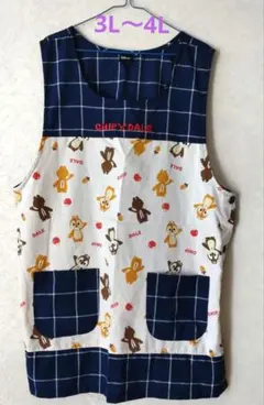 Disney チップ&デール エプロン チェック柄 3L〜4Lのサムネイル