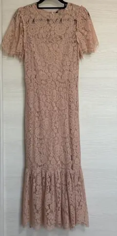 ZARA レース マーメイド ドレス ピンク S