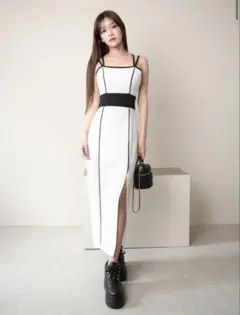 Lumignon bicolor goddess dress【ベージュ】 - メルカリ