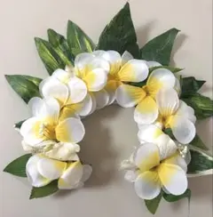 タヒチアンダンス　フラダンス　花髪飾り　オフホワイト色