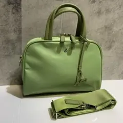 【未使用級】agnes.b　2way ナイロンミニボストンバッグ グリーン
