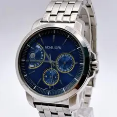 MICHEL KLEIN PARIS 腕時計 ブルー文字盤 稼働品 新品電池 - メルカリ