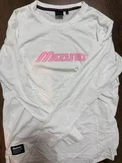 MIZUNO 長袖カットソー ホワイト ピンクロゴ Mサイズのサムネイル