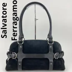 サルヴァトーレフェラガモ ハンドバッグ 肩掛けバッグ スエード ヴィンテージ品