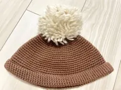キッズ　ベビー　ニット帽　帽子　ボンボン　48センチ