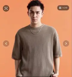 Schott ワッフル クルーネック Tシャツ グレーのサムネイル