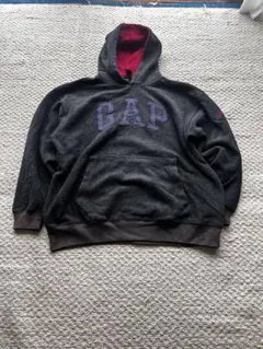 GAP フード付きパーカー 黒/赤　90s