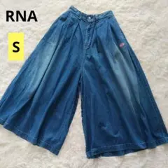 【RNA】ワイド デニム パンツ　フレア　ガウチョ　スカーチョ　Sのサムネイル