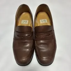 ing ブラウンレザー ローファー 中ヒール