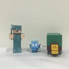 Minecraft ならぶんです フィギュア 3個セット ガチャガチャ