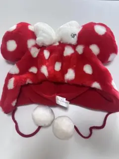 ミニーマウス ドット　ファー　キャップ　帽子
