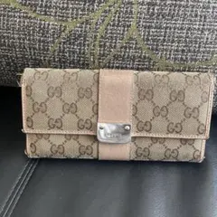 GUCCI GGパターン 長財布 ブラウン　ジャンク品