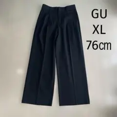未使用　GU タックワイドパンツ XL 76㎝　ブラック