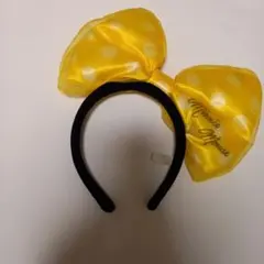 ミニーマウス イエローリボンカチューシャ　ドット