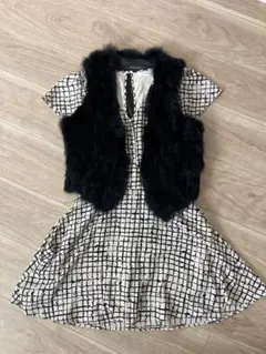 spiral girl ファーベスト付きワンピース