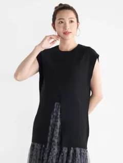 【新品】ヤマダヤ　福袋　Vin スリットリブニットベスト　ブラック