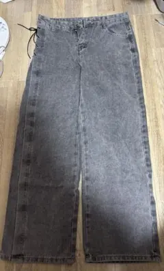 SHEIN honey spot 編み上げリボン ワイド デニム