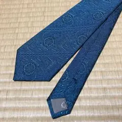 KENZO ケンゾー ネクタイ 花柄 総柄 シルク100% ターコイズブルー