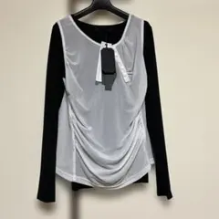 ミカーレミカーレ　タグ付き　新品ドレープデザインシアージレ付き長袖トップス