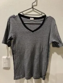 Healthknit M VネックTシャツ グレー/ストライプのサムネイル