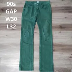 古着 90s GAP スキニーパンツ グリーン W30 ギャップ 旧タグのサムネイル