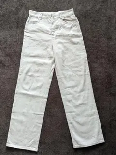 23区 リネン混 ストレートパンツ ライトベージュ