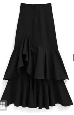 GRL アシンメトリーティアードマーメイドスカート　ws03 ブラック