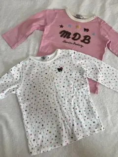 ミキハウス ダブルB 女の子　80㎝カットソー　ロンT ２枚セット　まとめ売り