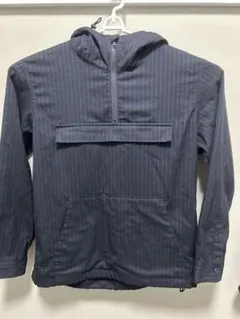 ネイビー　アノラックパーカー　 珍品ストライプ