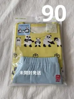 【未開封発送】ユニクロ ドライパジャマ 半袖 90 ツペラツペラ パンダ銭湯