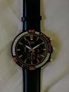 seiko PULSAR クロノグラフ 腕時計 ブラック/オレンジ