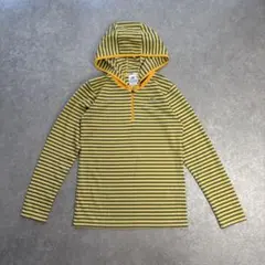 adidas ボーダー柄 ハーフジップジャージ フーディ UV CARE M