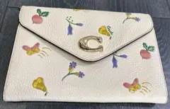 花柄刺繍 ショルダーバッグ クリーム色